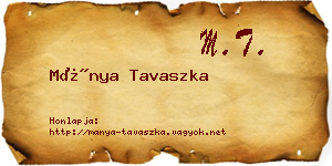 Mánya Tavaszka névjegykártya